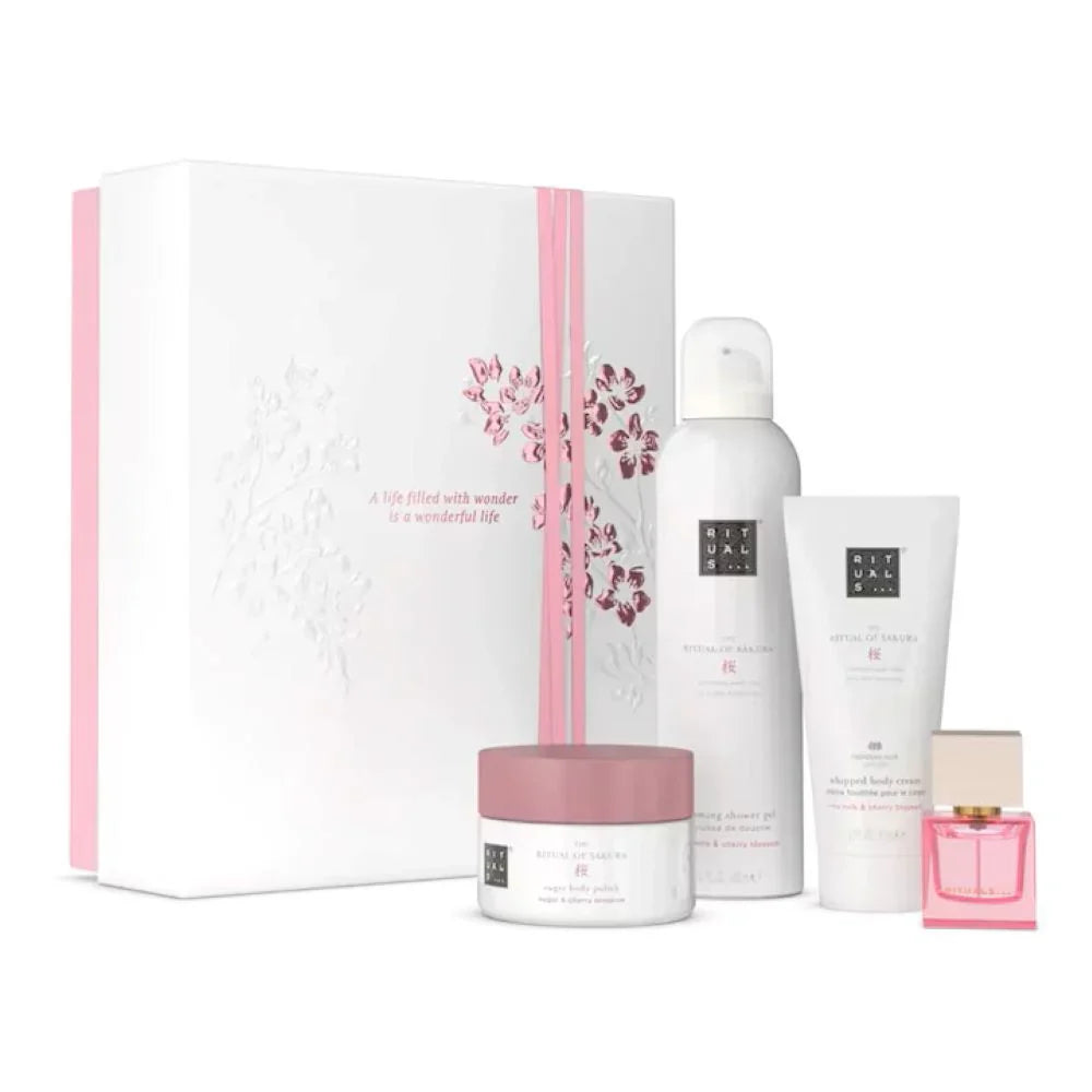 SET Rituals The Ritual Of Sakura 125 scrub.200 spumă de duș. 100 cremă de corp. 15 ml