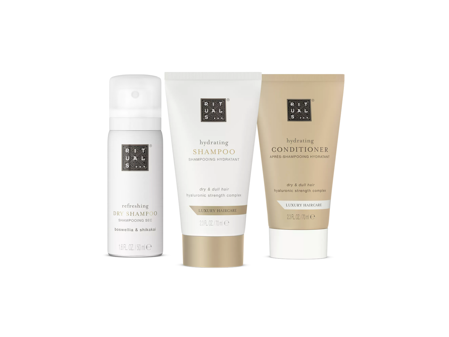 RITUALS Hydrating Shampoo 70ml + Hydrating Conditioner 70ml + Refreshing Dry Shampoo 50m